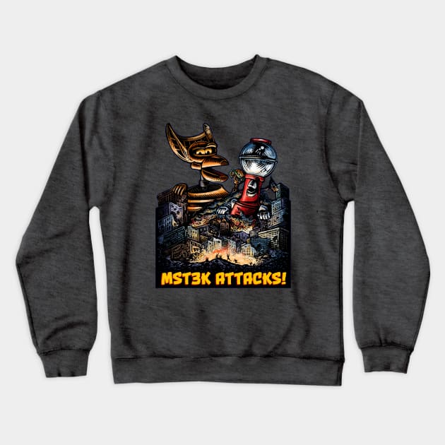 MST3K Attacks! Crewneck Sweatshirt by ChetArt